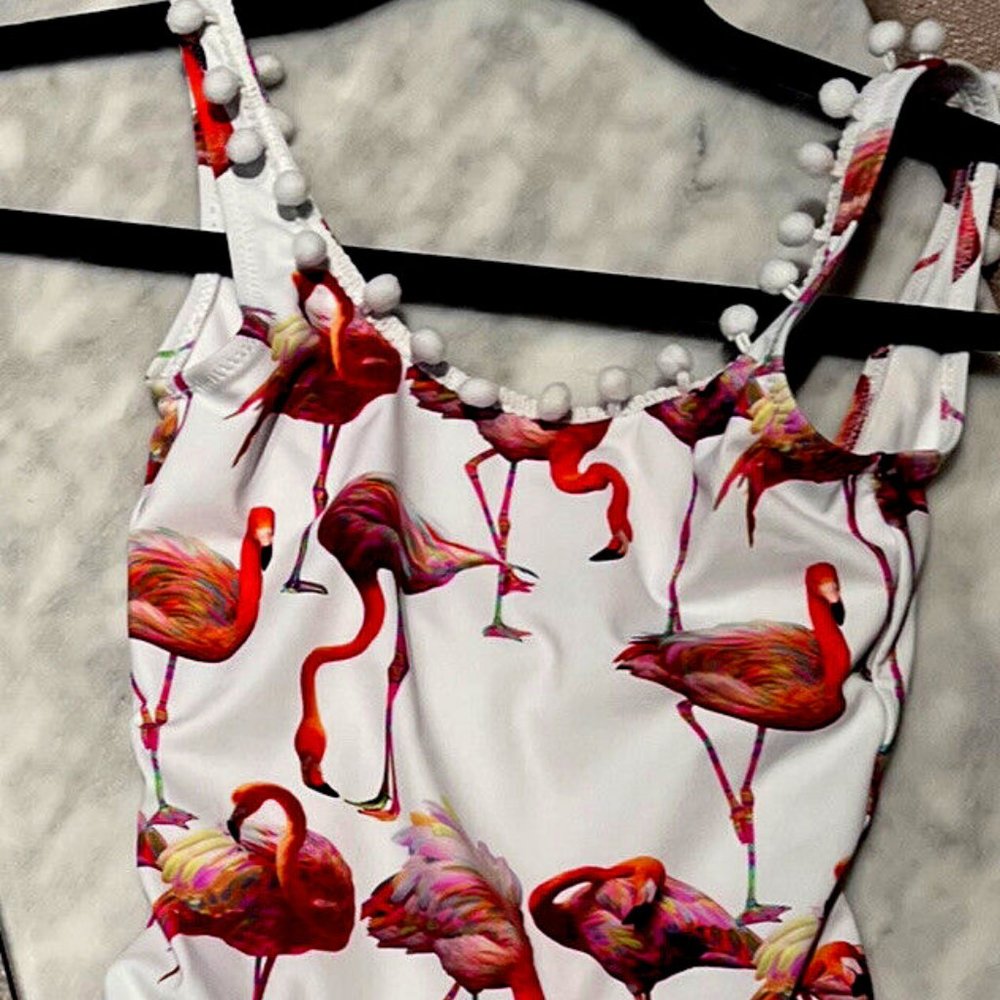 Rare Stella Cove Flamingo One Piece Swimsuit Bathing Suit Girls Size 8